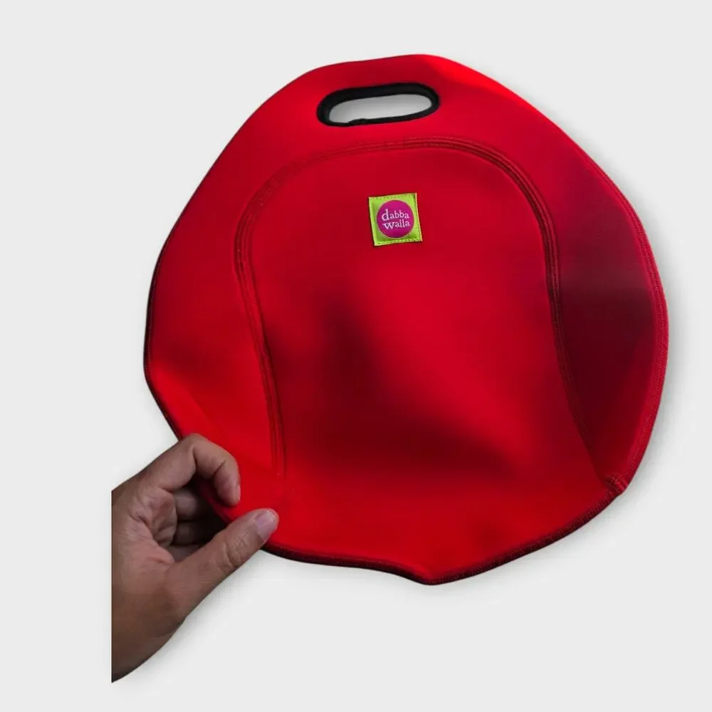 NEW Dabba Walla Lemur Neoprene Lunch Bag Red Washable